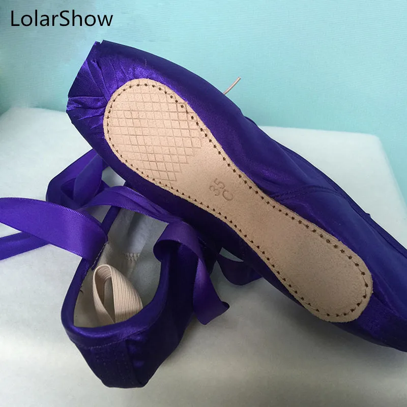 Для детей кеды балетные костюмы Professional Satin Pointe Ribbon пуанты на завязках