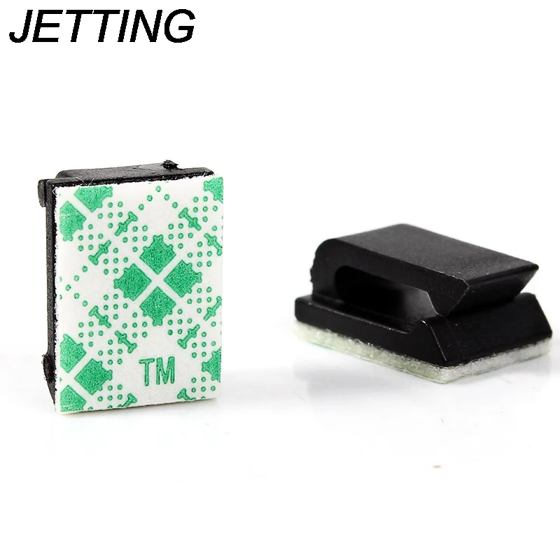 10 Pcs Single Hole Plastic House Office Car Wire Cord Cable Wrapper Pasted Flat Cable Holder Tie Clips Fixer Organizer Winder