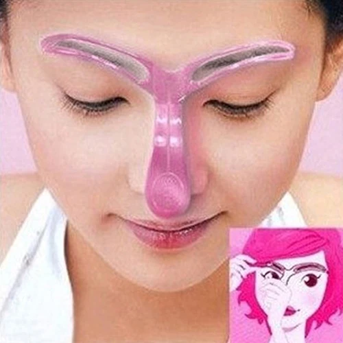 

Women's Pro Salon Make Up Eyebrow Template Grooming Shave Shaper Stencil Plastic DIY Makeup Tool Beauty Random Color