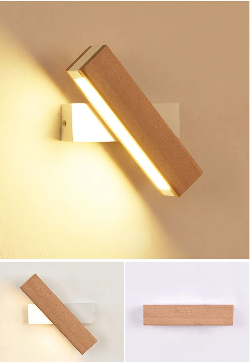 wall light fixture LED Wooden Wall Lamp Modern rotation Adjustable Lighting bar restaurant Living room Porch Wall light decor light fixture decorative wall lights