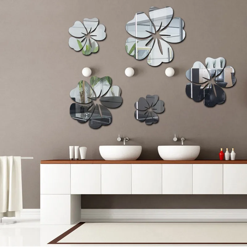 

Hibiscus Flower Background Wall Stickers TV Wall Stickers Mirror Three-Dimensional Decorative Home Accessories 5 Colors