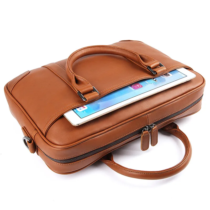 Nesitu высокое качество коричневый черный из натуральной кожи 14 ''ноутбук офисные Мужские портфели портфель бизнес дорожные сумки M7349