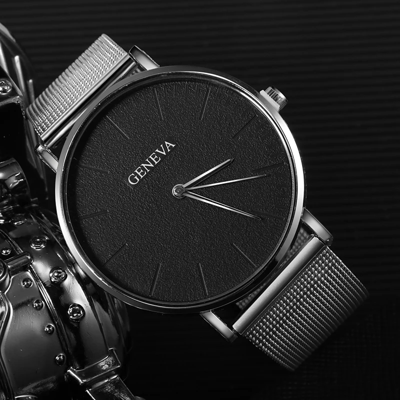 reloj mujer Geneva Top Brand Women Watches Luxury Slim Rose Gold Wristwatch Fashion Steel Mesh Strap Ladies Watch relogio femino