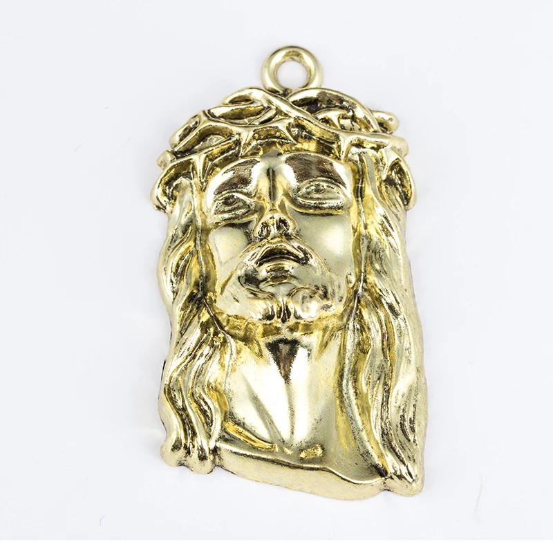 Золотого серебряного цвета Иисус кусок Цепочки и ожерелья s Шарм Золотой Bling