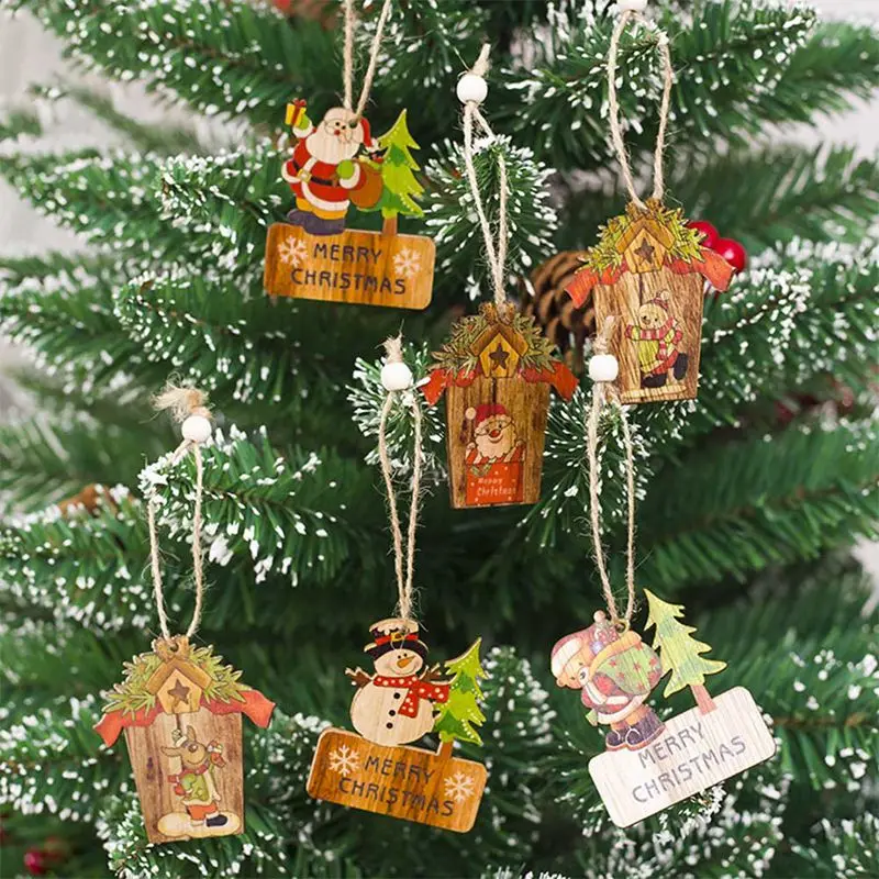 DIY Деревянные Подвески Украшения новогодняя елка ремесло Рождественская