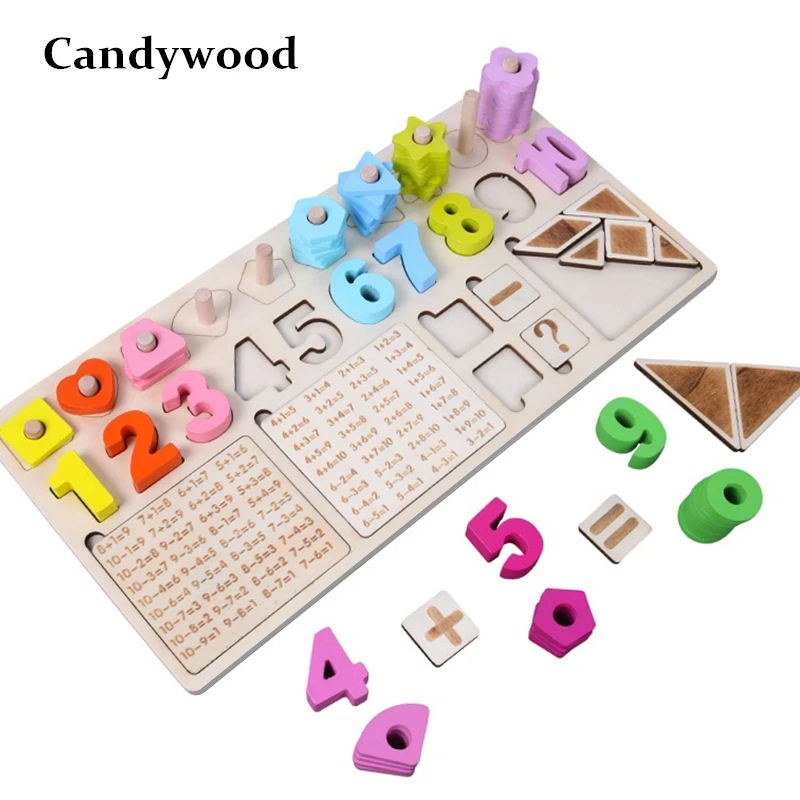 

Child Multifunction Math Toys Digital Shape Pairing Learning Preschool Counting Board Kids Educational Toys for Children Gift