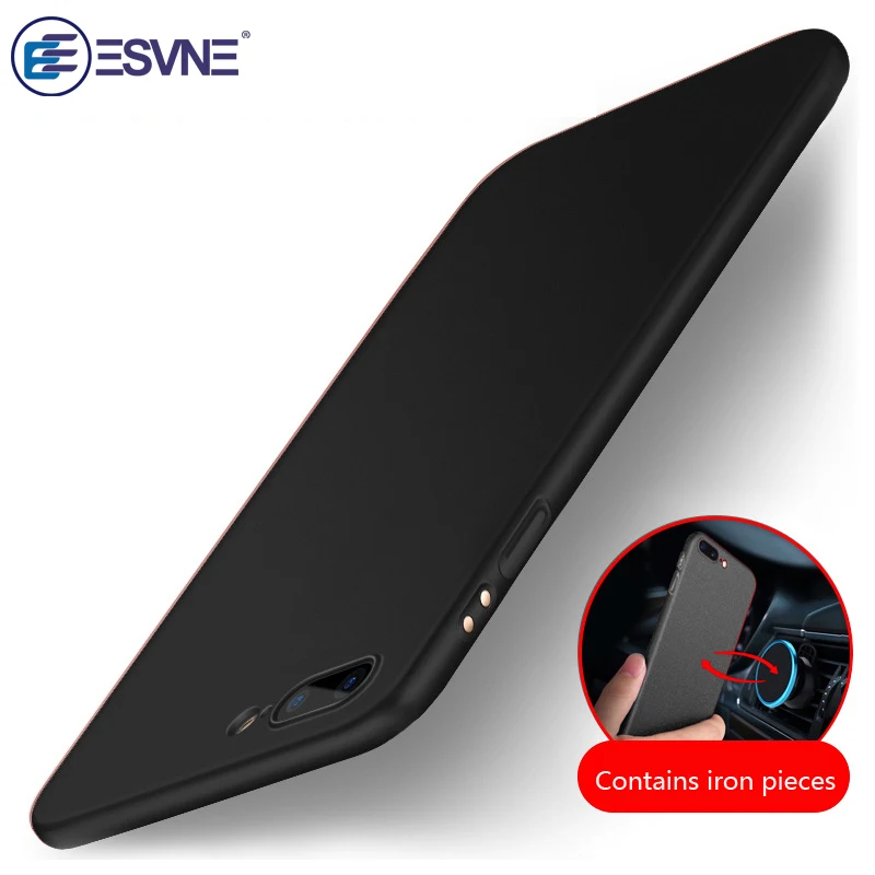 

ESVNE Ultra Thin Magnetic Phone Cases for iphone 6 6s 7 Plus Protective Case Full Cover Phone Case with inside Iron Metal Plate