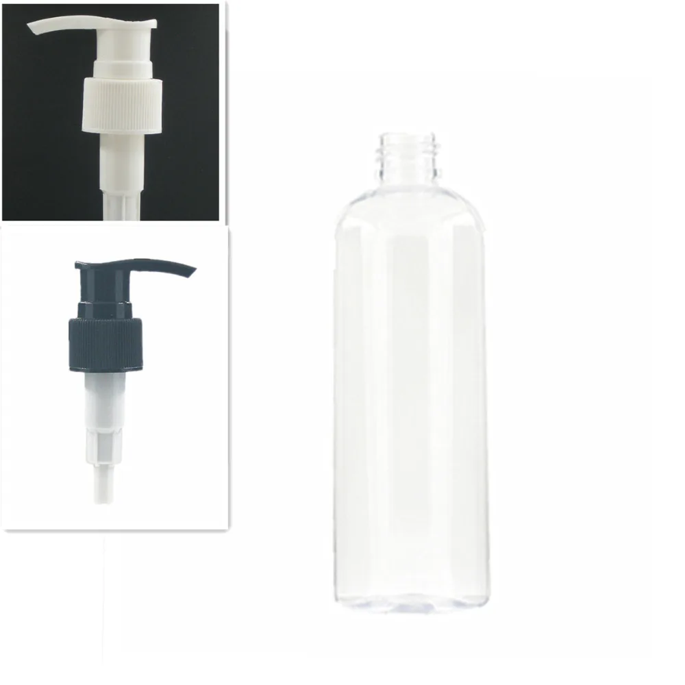 

300ml/10oz empty plastic bottle , clear pet bottle with black/white lock pumps