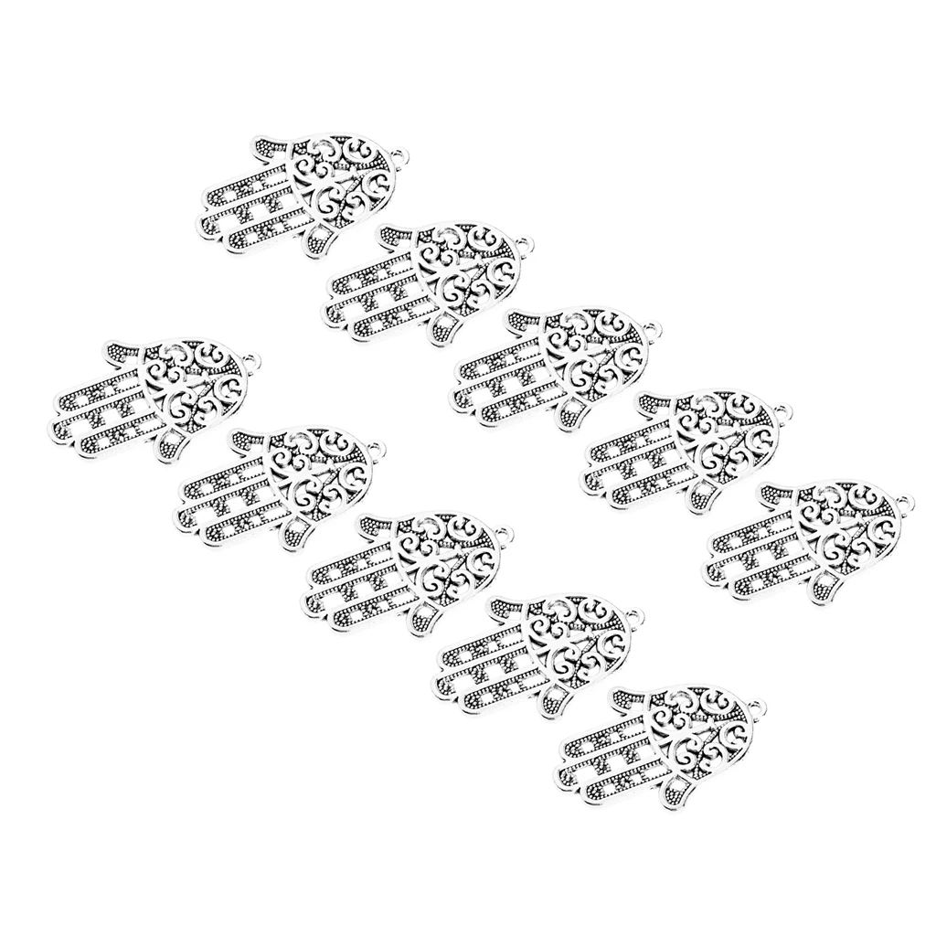 c10 Pieces Alloy Jewelry Making Charms Buddha Palm Pendant Findings DIY Craft Supplies