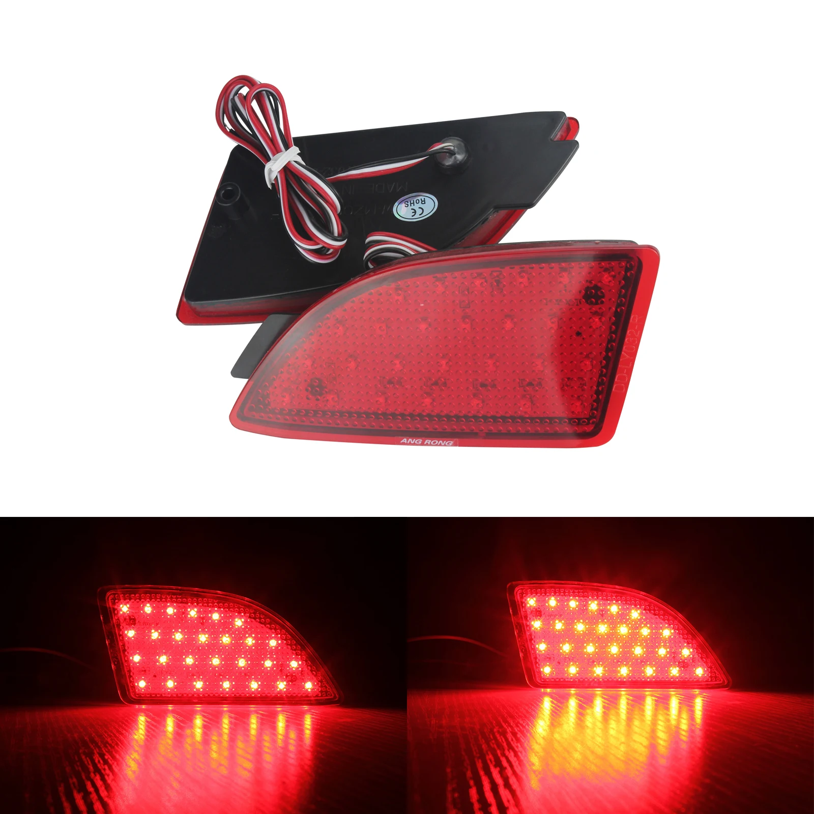 ANGRONG 2X Светодиодный отражатель заднего бампера с красной крышкой стоп-хвост противотуманный светильник для Mazda 3 Axela BM 5D 2013-up
