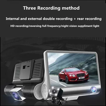

CHUNMU Car DVR 3 Cameras Lens 4.0 Inch Dash Camera Dual Lens With Rearview Camera Video Recorder Auto Registrator Dvrs Dash Cam