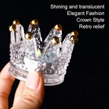 Симпатичный с кристаллами прозрачная стеклянная корона пепельница подсвечник Европейский Стиль настольный орнамент ювелирные изделия Органайзер