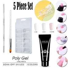 Красота Новая мода поли гель DIY 100 шт накладные ногти Двойной Конец Кисть для ногтей Удаление омертвевшей кожи набор Прямая