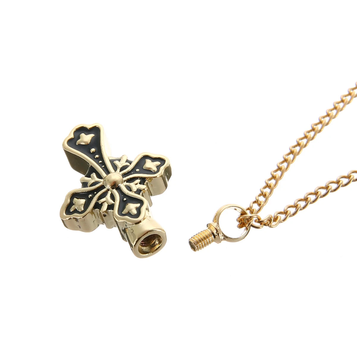 Shellhard Gold Color Urn Cremation Pendant Necklace Vintage Love Heart Ash Holder Mini Keepsake Necklaces Memorial Jewelry