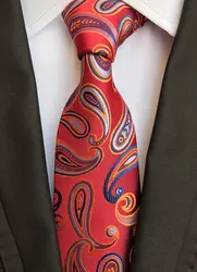 8 см модные Для мужчин формальные галстук жаккард Шелковый галстук стильный красный Gravata
