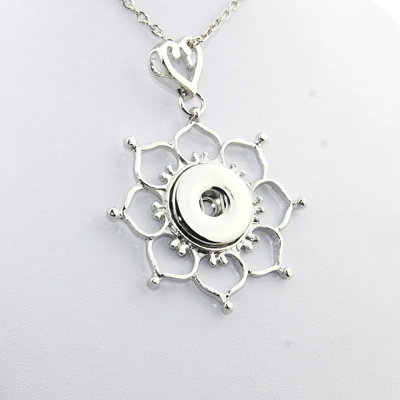 

Boom Life Flower pendant Necklace for women Bohemian 18mm metal snap button jewelry Vintage accessories one direction 030303