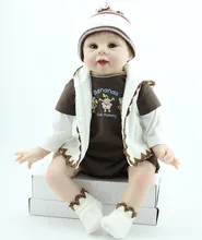 Smile Reborn Baby Boy Dolls Large Size 55cm Lifelike Silicone Reborn Baby Dolls For Sale Fashion Newborn Babies Best Toys Online