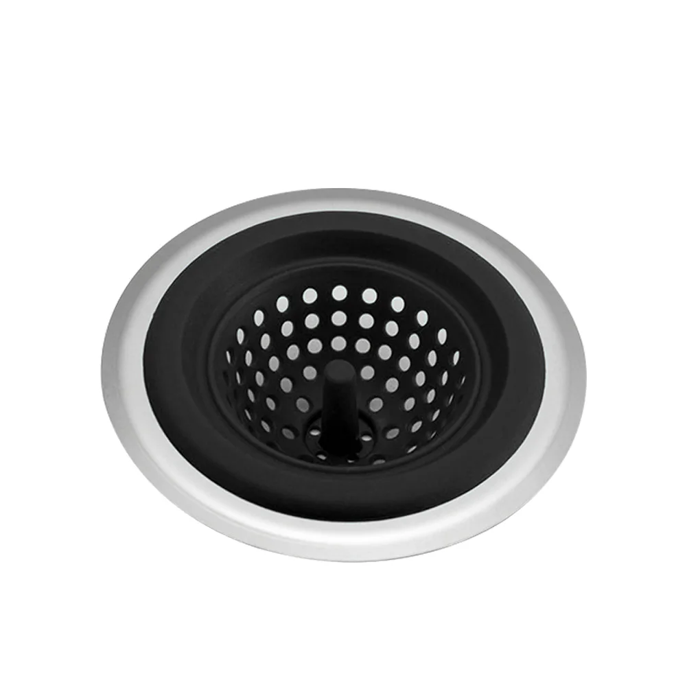 

Stopper Sink Floor Drain Deodorize Anti-blocking Bathroom Silicone Kitchen Stainless Steel Hair Strainer