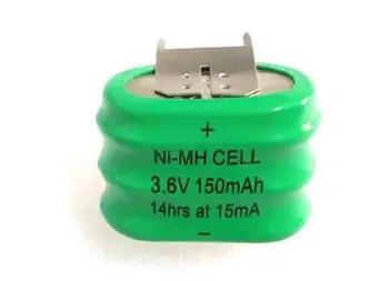 

5PCS 3.6V150mAh 3.6v 150mah NI-MH 3/V150H pin2 Button rechargeable battery with DIP3 leg