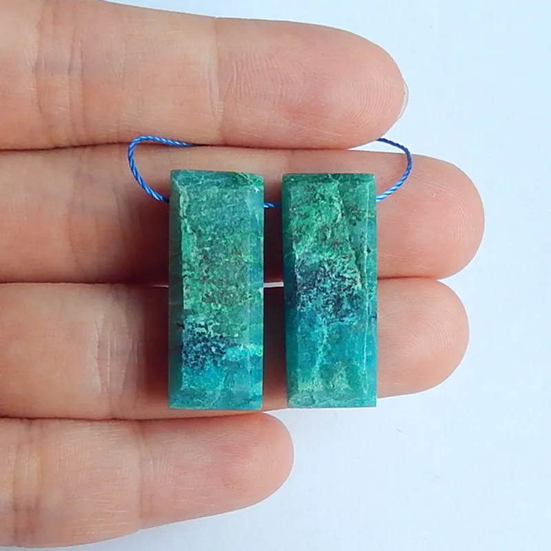 

Chrysocolla Earrings,Charms Women Earrings Jewelry Gift Gem Customized,birthday gift!!27x11x6mm,8.36g