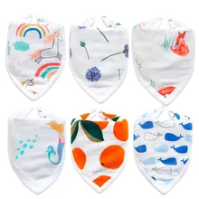 Детские нагрудники высокого качества треугольник бандана нагрудники мультфильм Животные печати хлопок младенческой Отрыжка полотенца Новорожденные мальчик девочка аксессуары