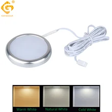 Под свет шкаф Lamp12V алюминиевый круглый серебристый шкаф стеллаж гардероб освещение для кухни счетчик шайбу огни