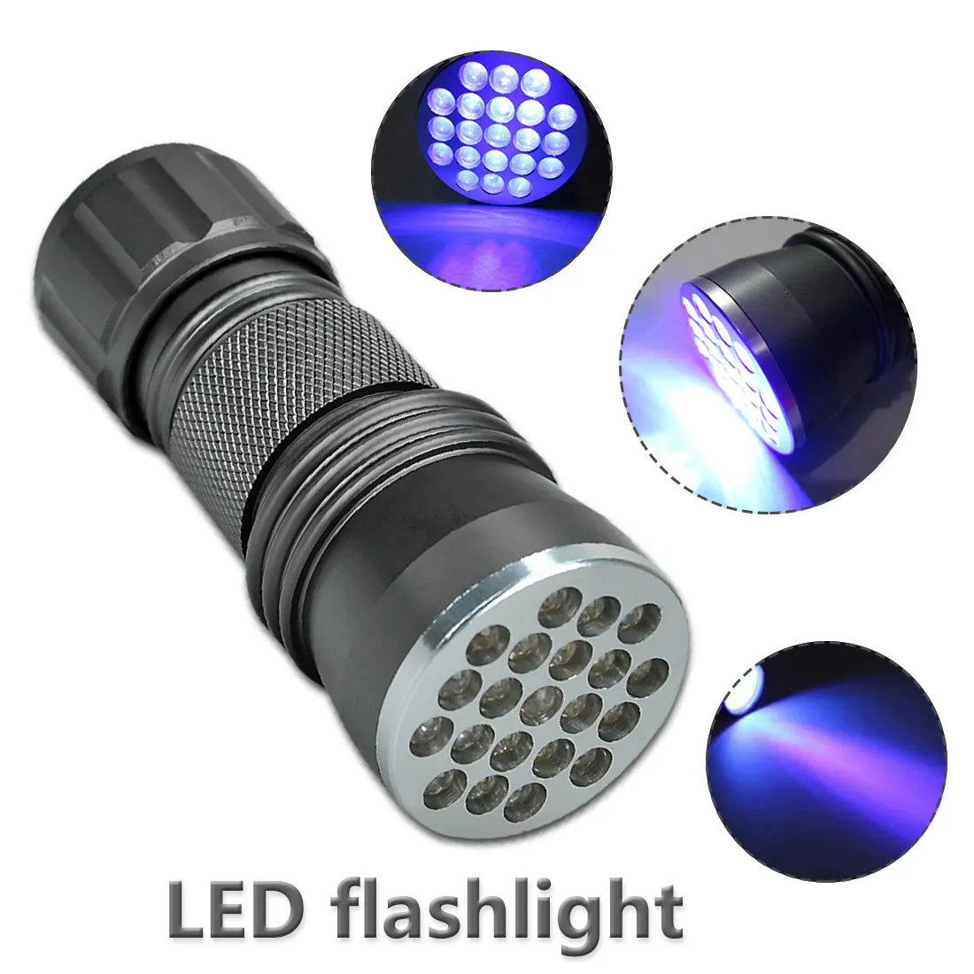 AAA 21 LED UV Flashlight Torch Lamp UV Light Adhesive Curing Travel