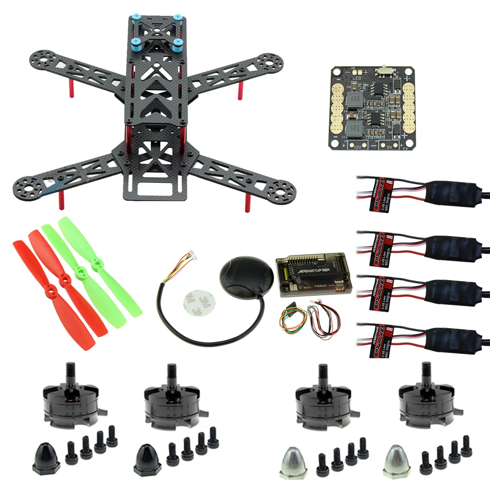 

QAV280 Quadcopter FPV Racing Pure Carbon Fiber APM2.8 6M GPS Flight Controller B3 Charger Flysky FS-i6 FS I6 Remote Controller