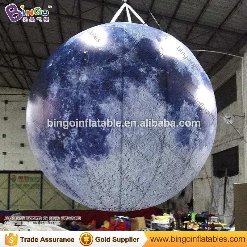 Hot sale LED lighting 2.5M inflatable Moon balloon customized size