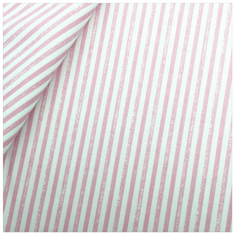 Pink Stripe Printed Tissue Fabrics Sewing Patchwork Cotton Fabric