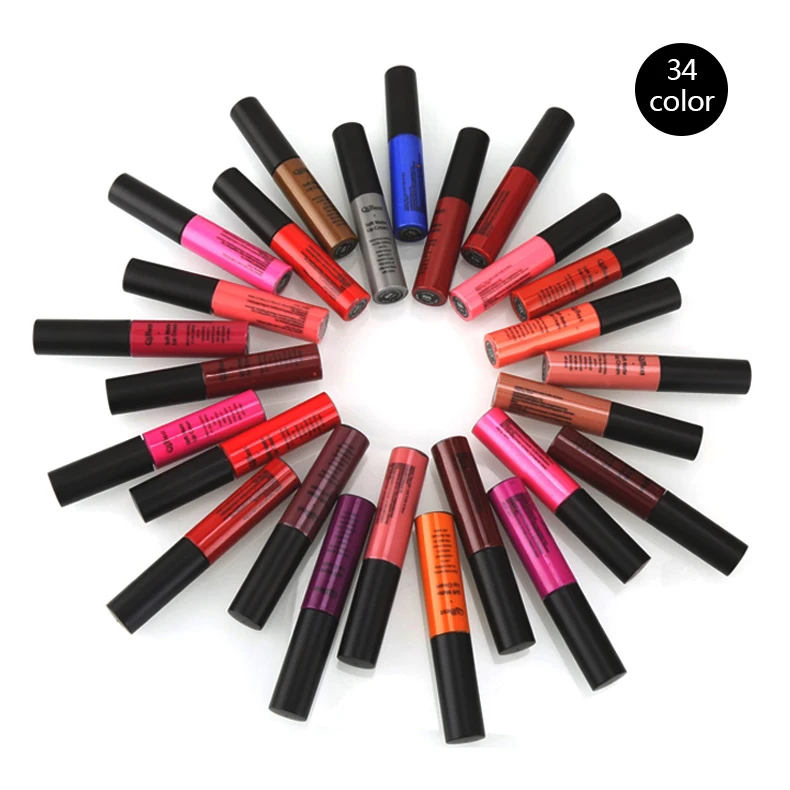 Matte Nude Lipstick Brand Waterproof Lip Kit Pigment Dark Red Black Long Lasting Lip Gloss Lot Women Makeup#