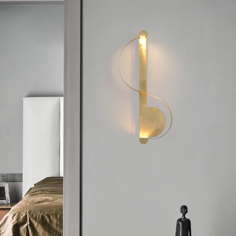 Необычный медный/металлический светодиодный настенный светильник, теплый светильник для гостиной, коридора, настенный светильник, прикроватный светильник, бра для стены в гостинице, атмосферный Декор