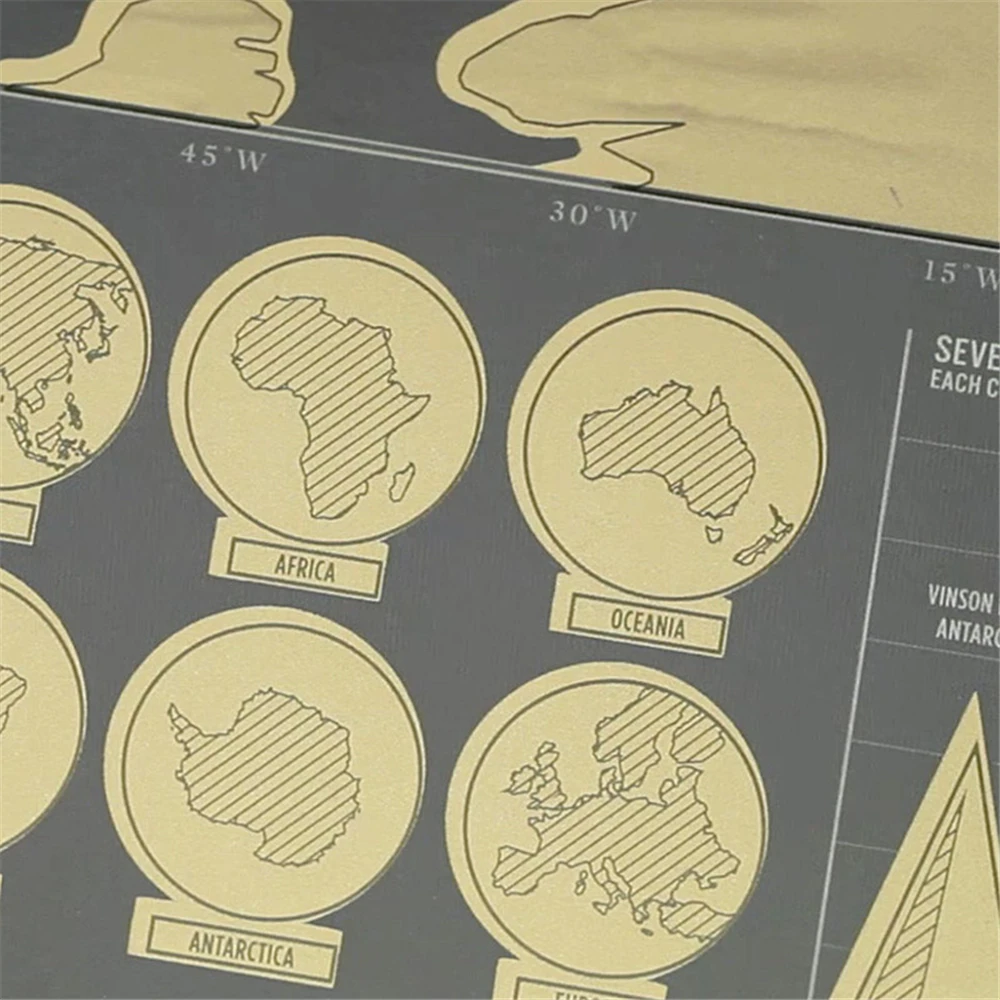 Большой Скретч Карта мира путешествия Делюкс Европа плакат медной фольги персонализированные журнал черный наклейки на стену цилиндр пакет