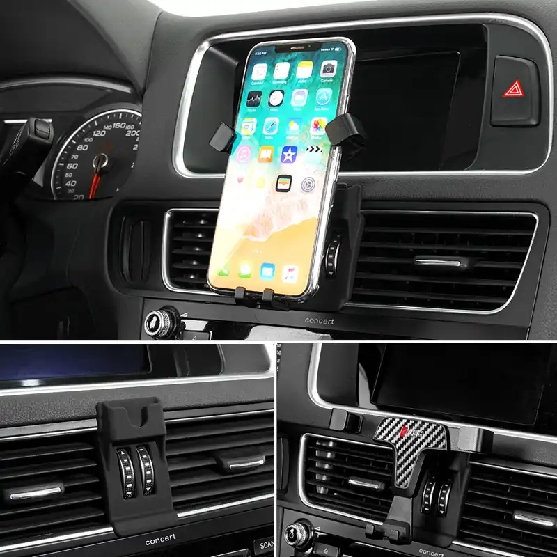 LUNQIN Car Phone Holder for 2010-2016 Audi Q5 SQ5 Big Phones with Case Friendly Auto Accessories Navigation Bracket Interior Decoration Mobile Cell Mirror Phone Mount