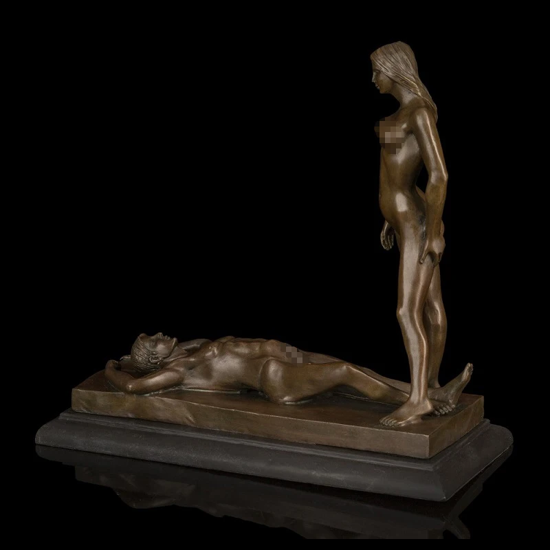 Художественные бронзовые статуи, сексуальные скульптуры для влюбленных, удобные мужские статуэтки, свадебные подарки
