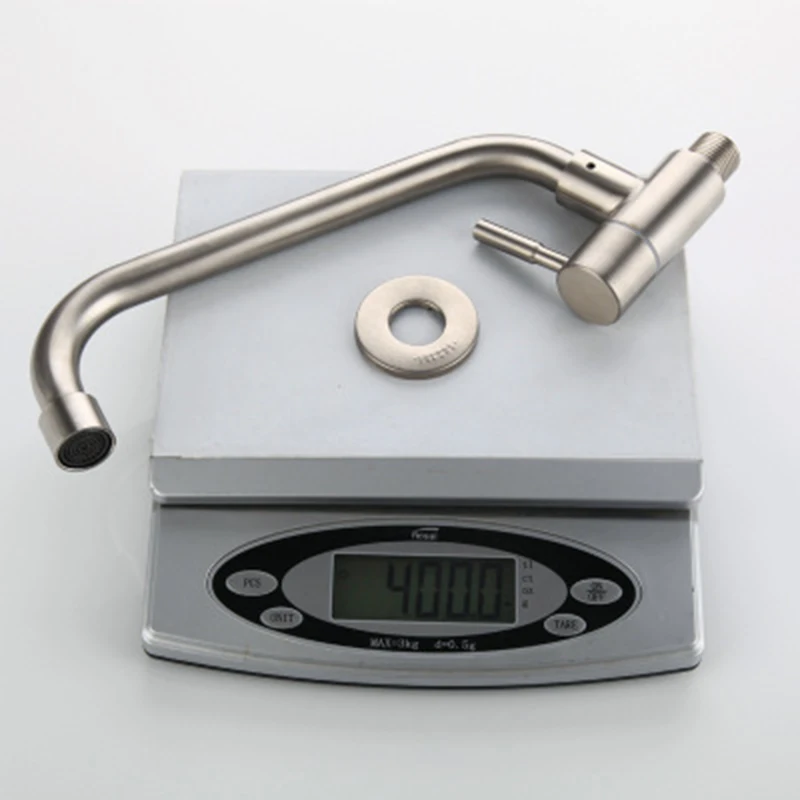 304 stainless steel wall-mounted single cold faucet kitchen water tank lead-free horizontal single cold faucet