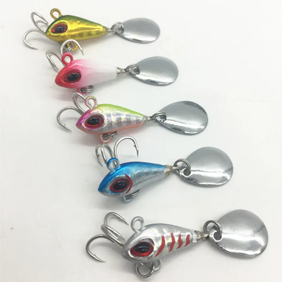 

6g10g17g 25g Carp Fishing Bait Metal Mini VIB Lead Fish Lure Spoon Rotate Spinner Sequins Jig Crankbait Vibration
