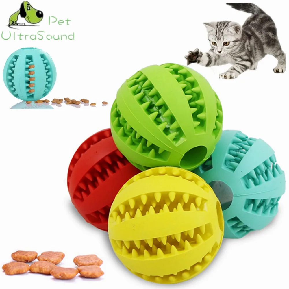 

ULTRASOUND PET Dog Toy Rubber Ball Toy Funning Light Green ABS Pet Toys Ball Dog Chew Toys Tooth Cleaning Balls of Food 7cm/5cm