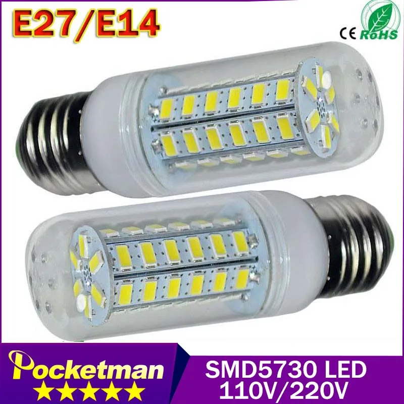 

zk40 E27 E14 Led Corn Lamps SMD 5730 220V/110V 24 36 48 56 69LEDS LED Lights Corn Led Bulb Christmas Chandelier Candle Lighting