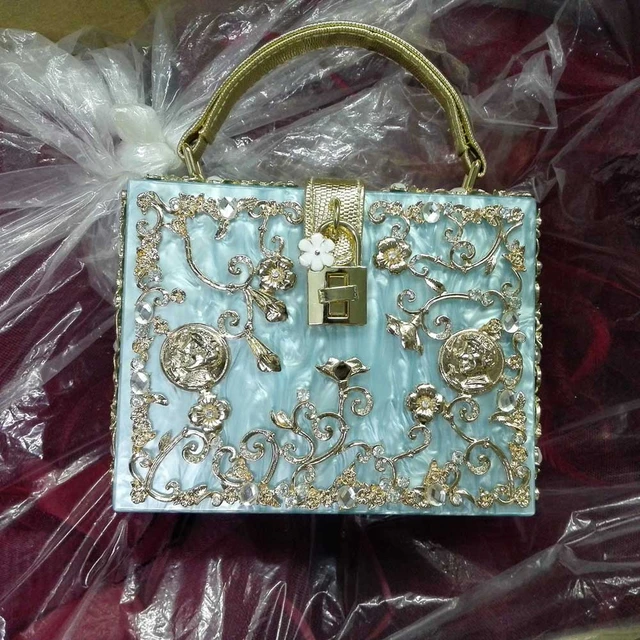 Women Classic Square Box Bag with Lock Evening Clutch Bags Shoulder Handbags  Wedding Clutch Purse - AliExpress