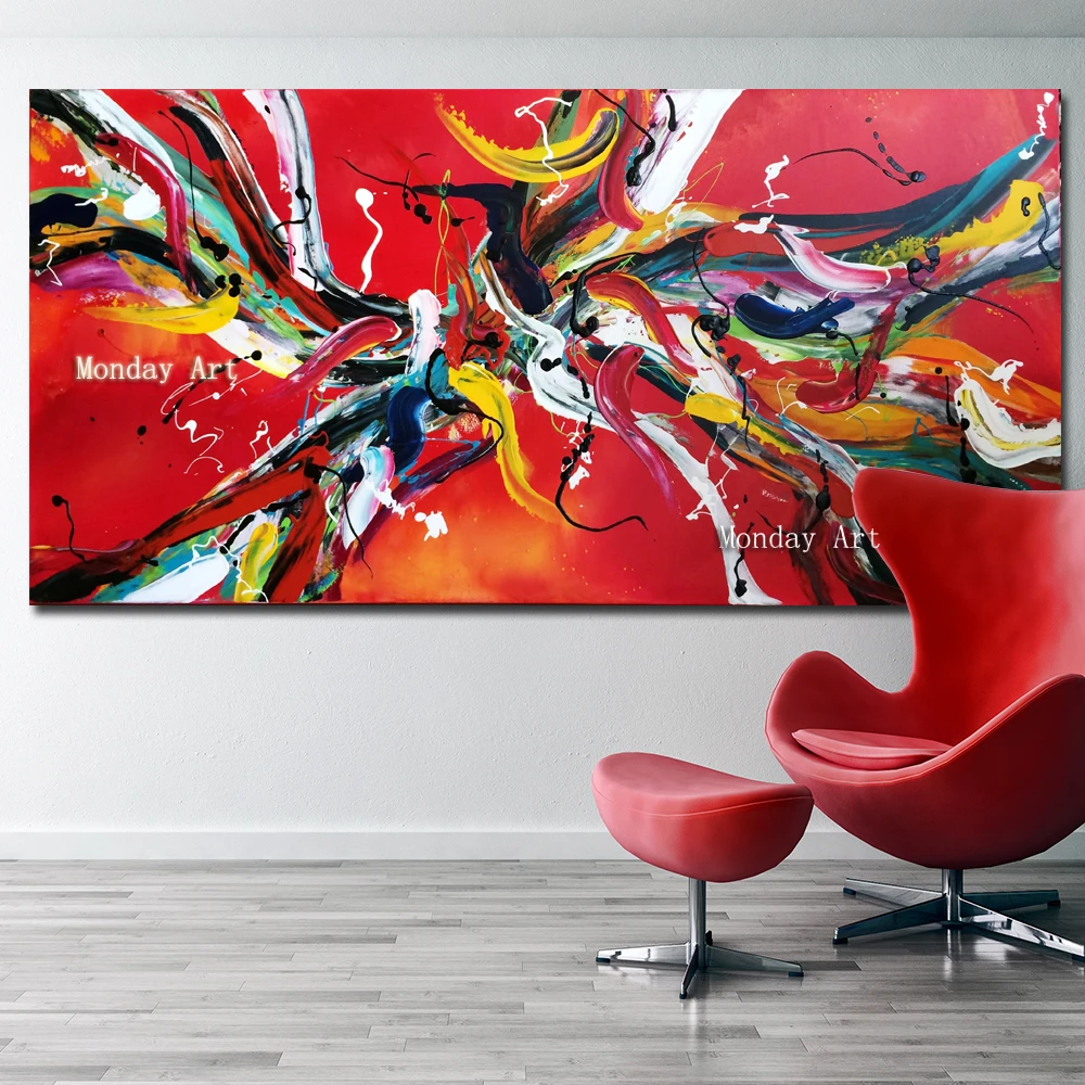 p red line Abstract Art Pop Art HD Print Abstract Oil Painting on Canvas Modern Wall Art Picture free shipping