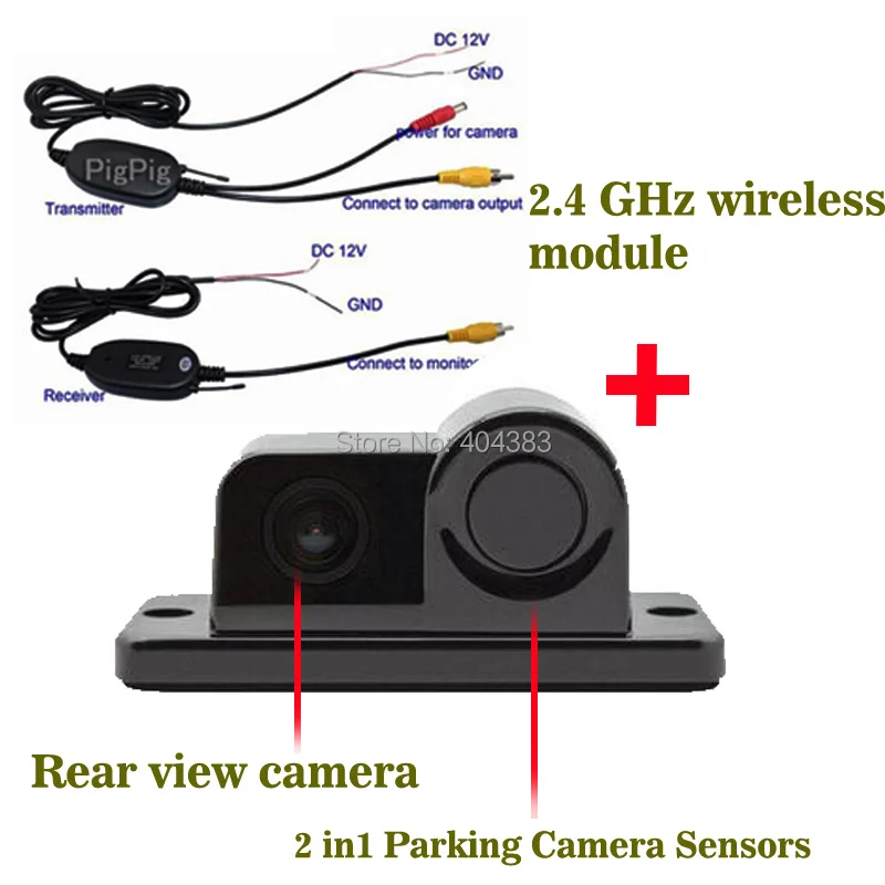 

wireless 2 in1 Parking Camera Sensors Black Sensors Reversing Radar Car Rearview Rear View Camera Reversing Camera Waterproof