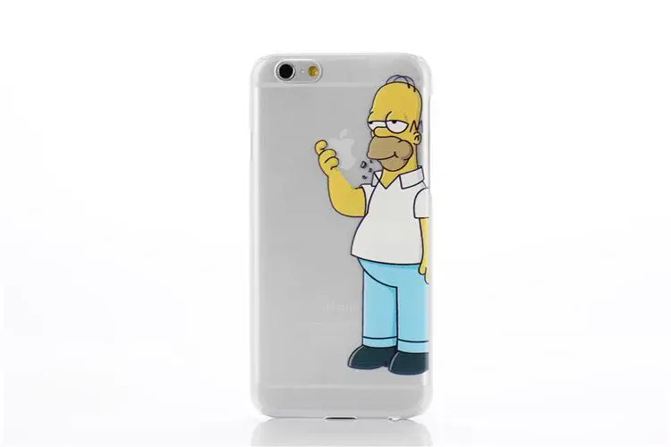 Transparent Simpson case cover TPU soft cell phone cases covers For iPhone 5 5S 6 6S 6Plus 7