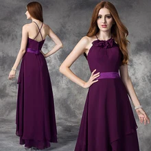 Cheap Purple Front Short Long Back Bridesmaid Dresses New High Quality Straps Back Party Dress Custom Size robe de soriee
