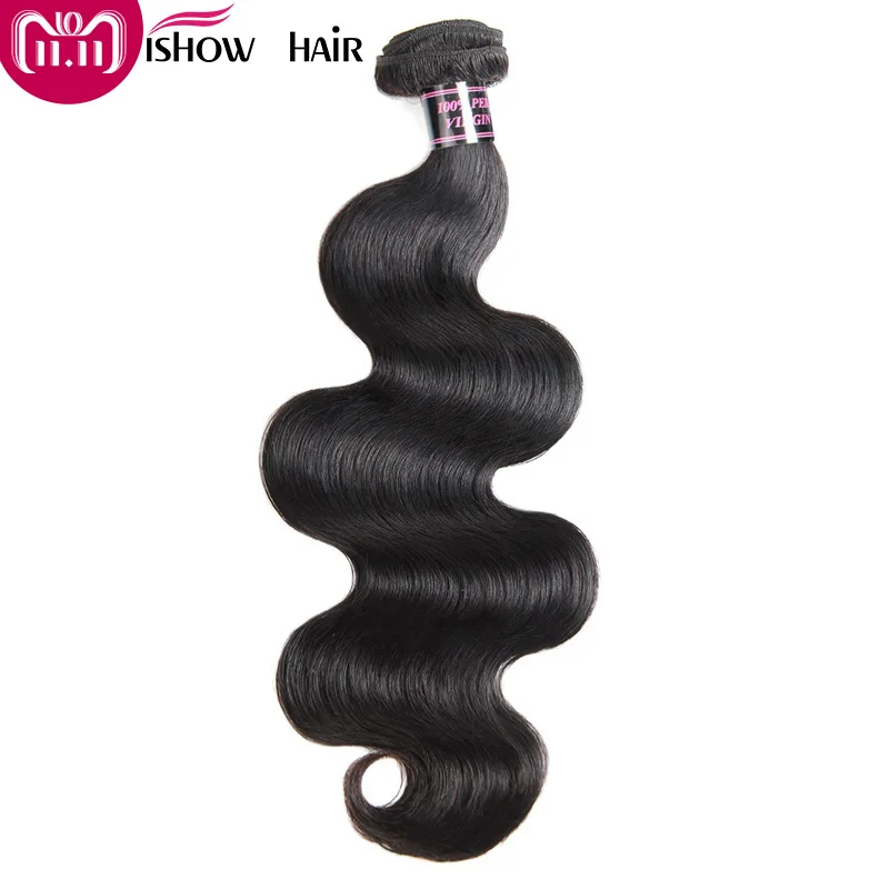 

Ishow Indian Hair Body Wave Human Hair Bundles 1 Piece Non Remy Hair Extensions Weave 8-28inch Natural Color Hair Weave Bundles