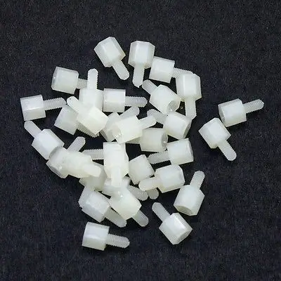 

Lot100 Metric M4 20+6mm Hexagon Nylon Threaded Spacers Free shipping