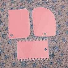 3 шт./компл. пластиковый скребок для торта украшения для выпечки фонданта Кондитерские инструменты плавные кухонные лопатки новые инструменты