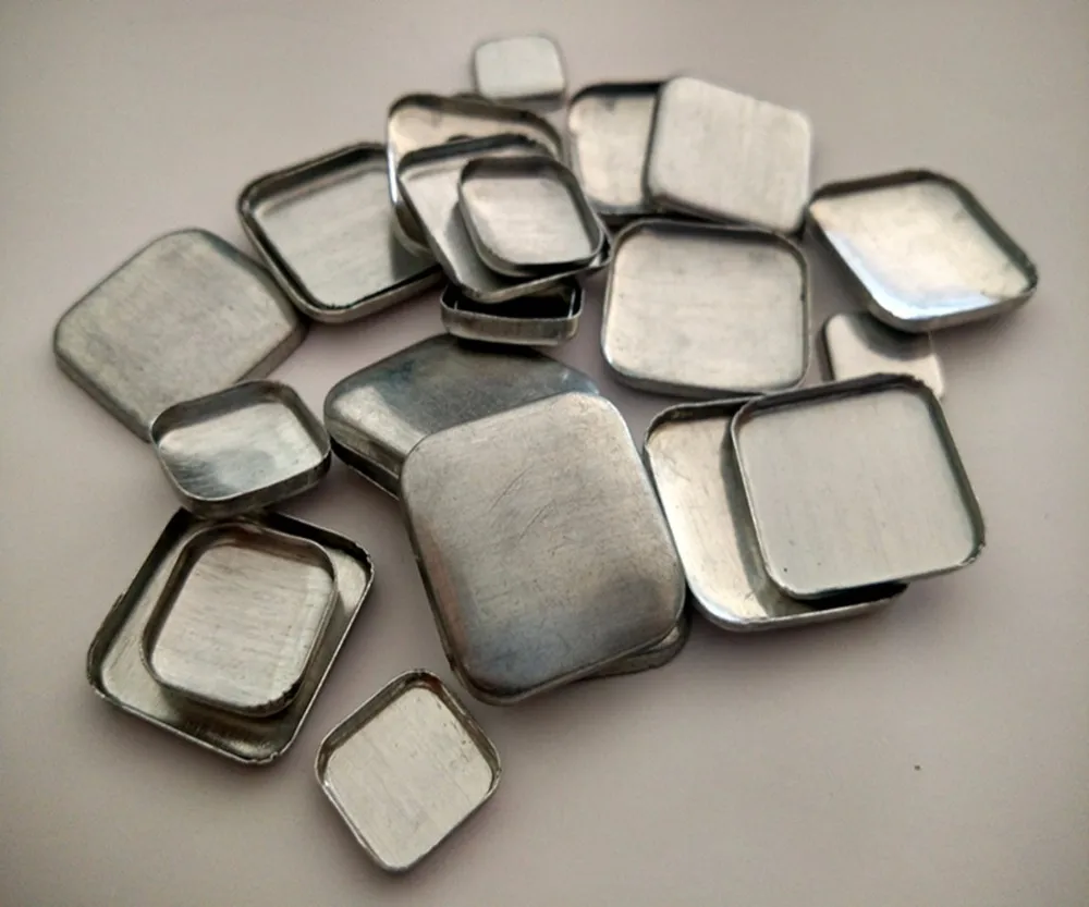 18 мм алюминиевый плоский квадратный размер комбинированные кнопки diy Мода покрытая тканью пуговица 1000 набор