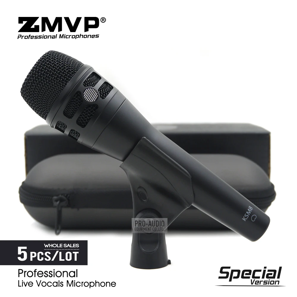 

5pcs Special Edition KSM8 Professional Live Vocals KSM8HS Dynamic Wired Microphone Karaoke Super-Cardioid Stage Performance Mic