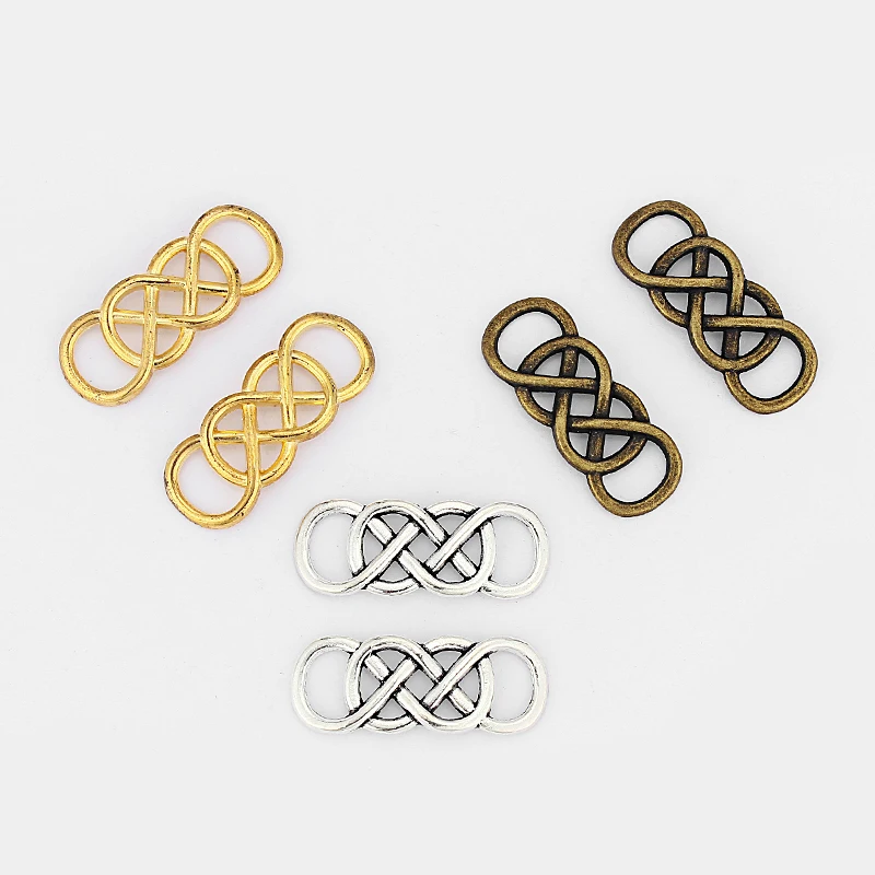 

20pcs Antique Bronze/Silver/ Gold Color Plated Infinity Knot Charms Connnector For Bracelet Design Findings